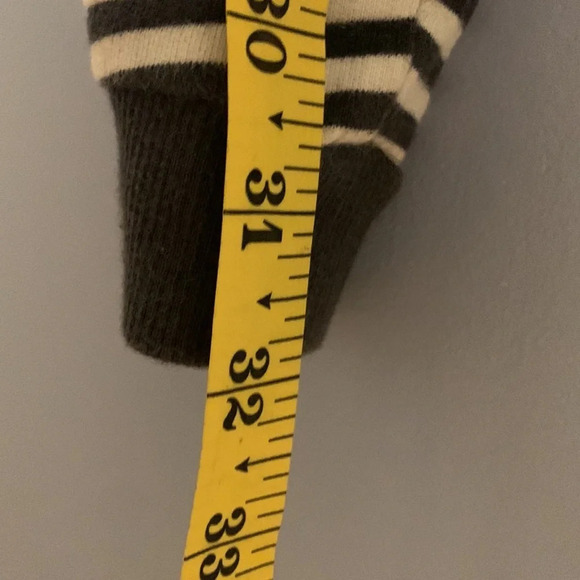 Cat and Jack sleeveless one piece romper stripes yellow pocket gray and white - Picture 5 of 5